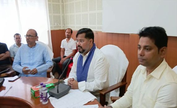 Minister Sushanta Chowdhury chairs meeting for smooth conduct of Durga Puja at Jirania.